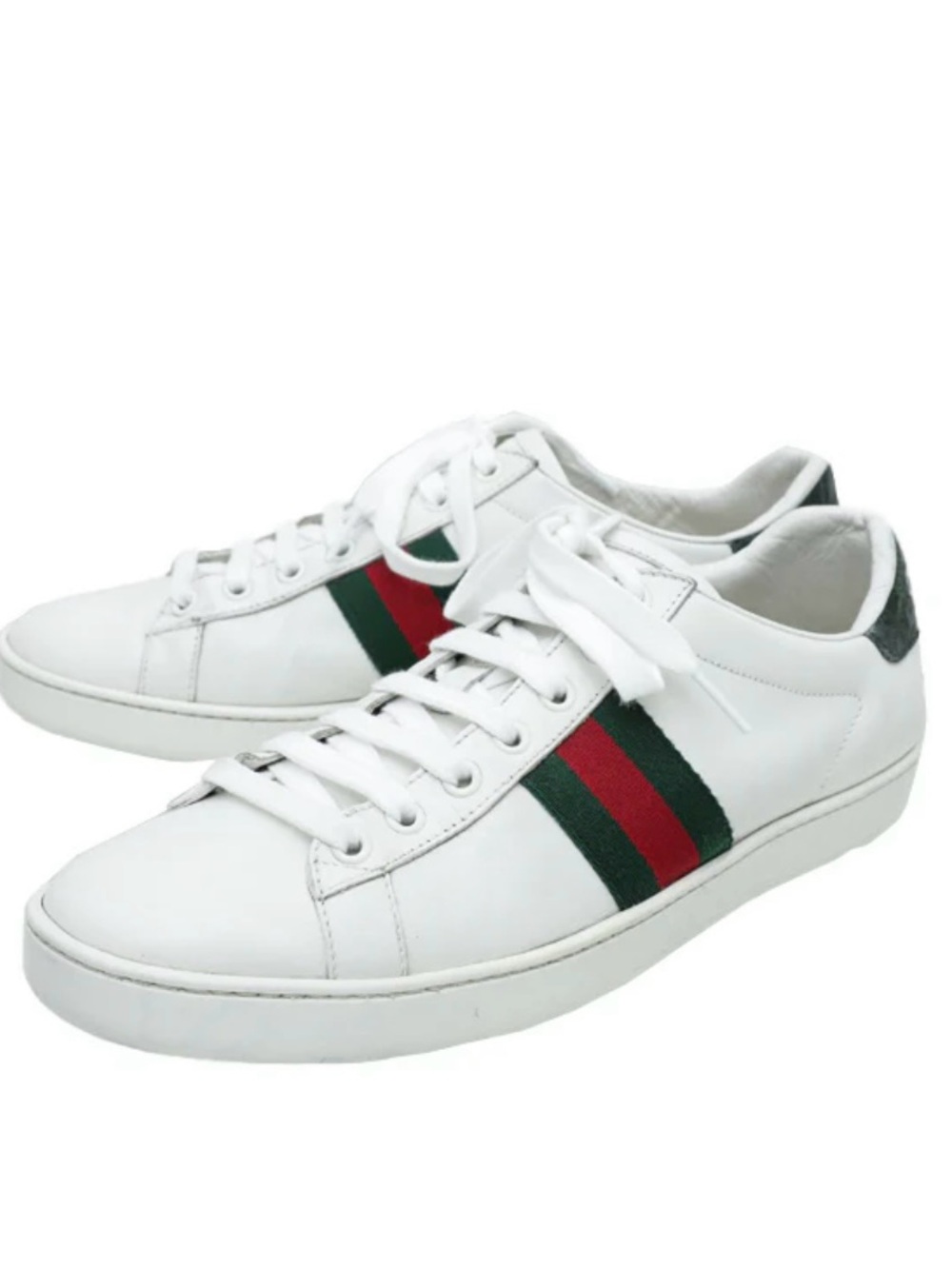 Genuine Gucci Classic White Leather Sneakers Size 9 Women/7.5 Men Excellent Con